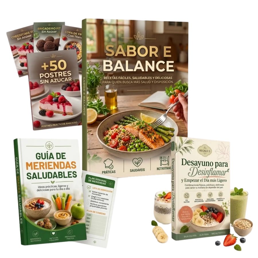 Pack Sabor e Balance: recetario principal + bonus de postres, meriendas y desayunos