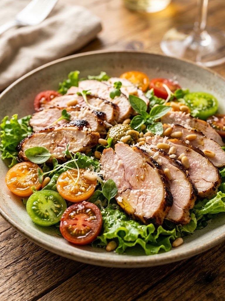 Pollo con ensalada