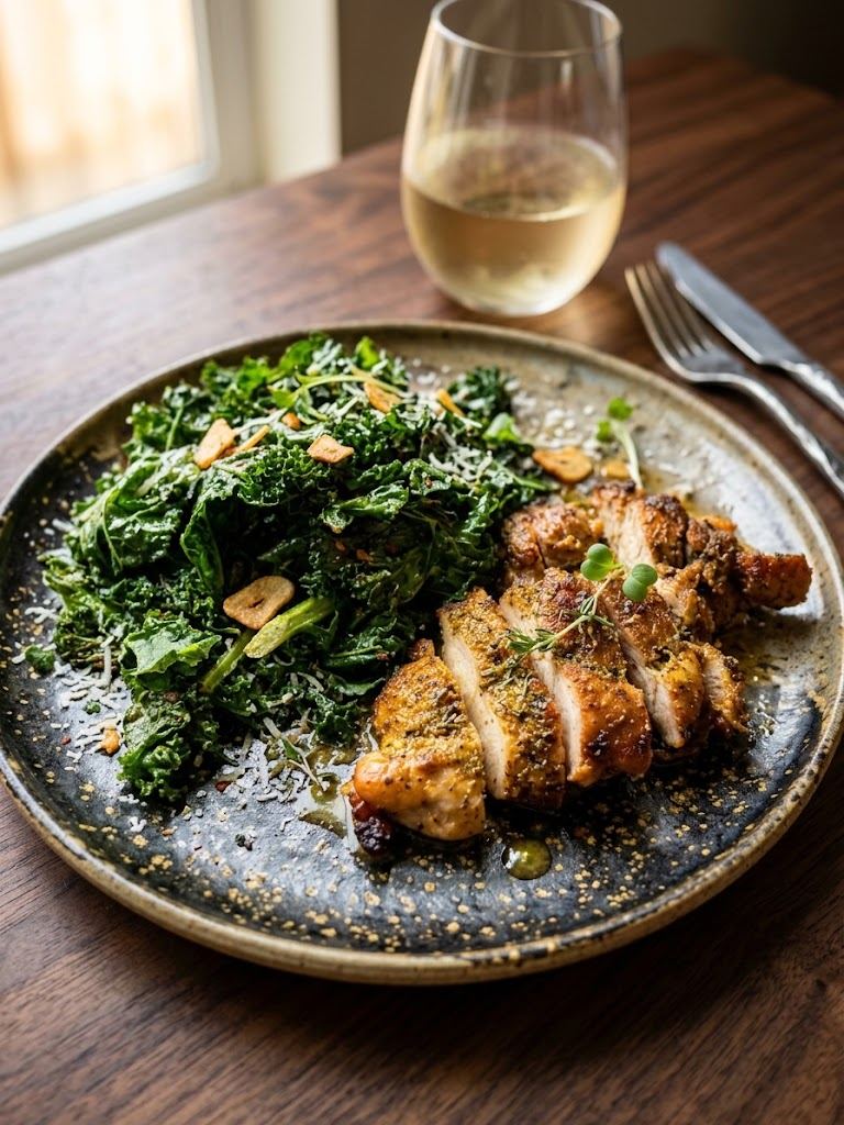 Pollo con verduras salteadas