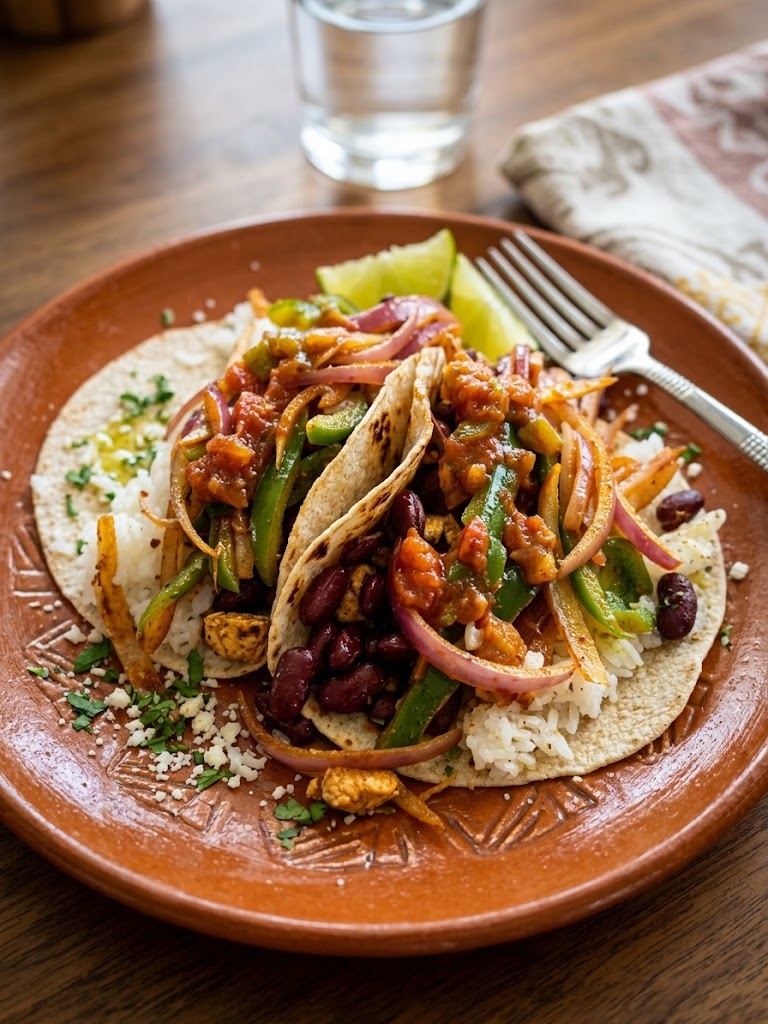 Tacos de carne y verduras